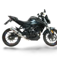 GPR pot echappement compatible avec  Voge Brivido R125 2023-2024, M3 Black Titanium, Pot d'échappement complet racing, compris de collecteur et db killer amovible, sans homologation 