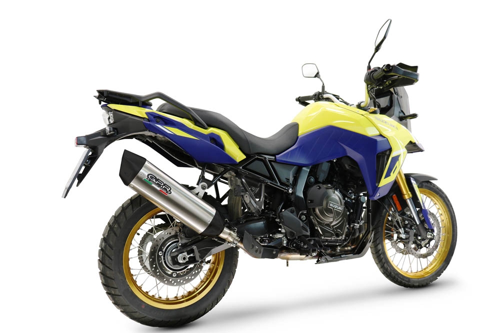 GPR pot echappement compatible avec  Suzuki V-STROM DL 800 DE - SE 2023-2025, Furore-X Titanio, Échappement légal, homologué,silencieux avec db killer amovible et tuyau de liaison spécifique 