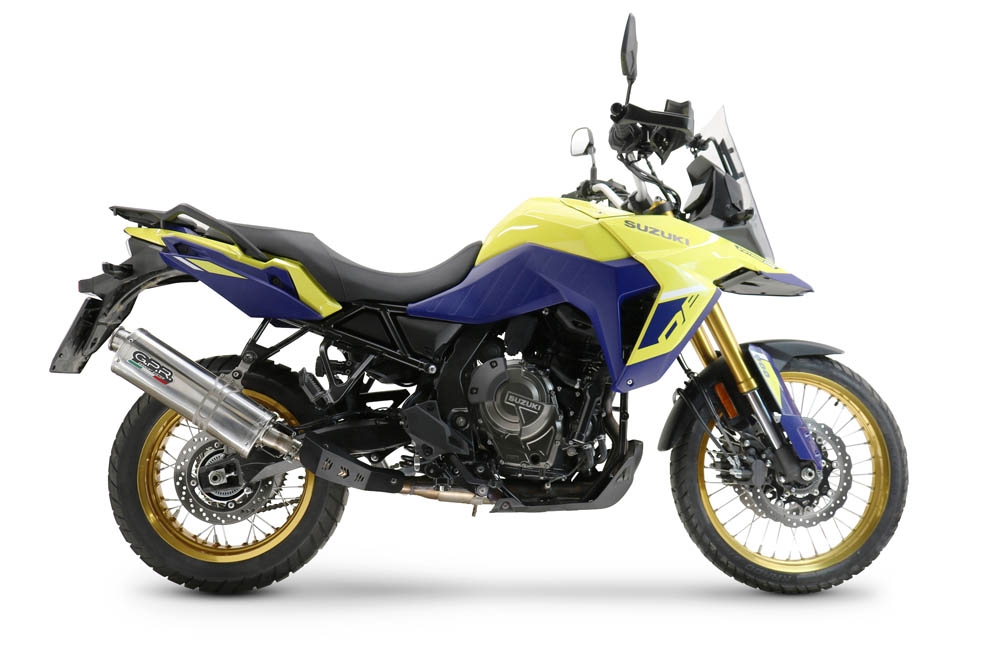 Pot echappement compatible avec Suzuki V-STROM DL 800 DE - SE 2023-2025, Trioval, Échappement légal, homologué,silencieux avec db killer amovible et tuyau de liaison spécifique 