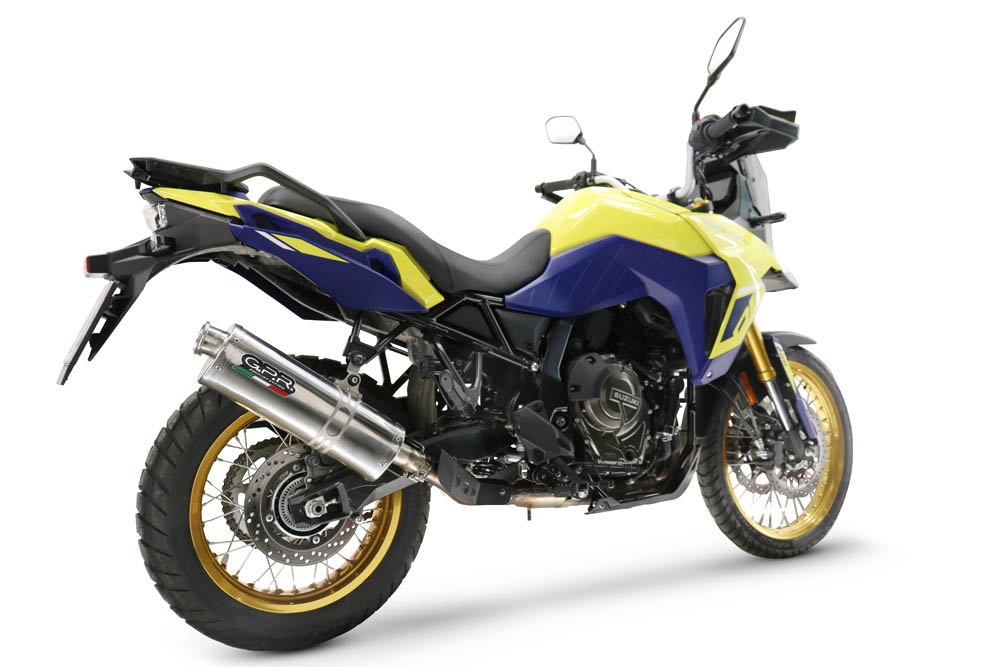 Pot echappement compatible avec Suzuki V-STROM DL 800 DE - SE 2023-2025, Trioval, Échappement légal, homologué,silencieux avec db killer amovible et tuyau de liaison spécifique 