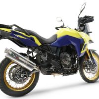 Pot echappement compatible avec Suzuki V-STROM DL 800 DE - SE 2023-2025, Trioval, Échappement légal, homologué,silencieux avec db killer amovible et tuyau de liaison spécifique 