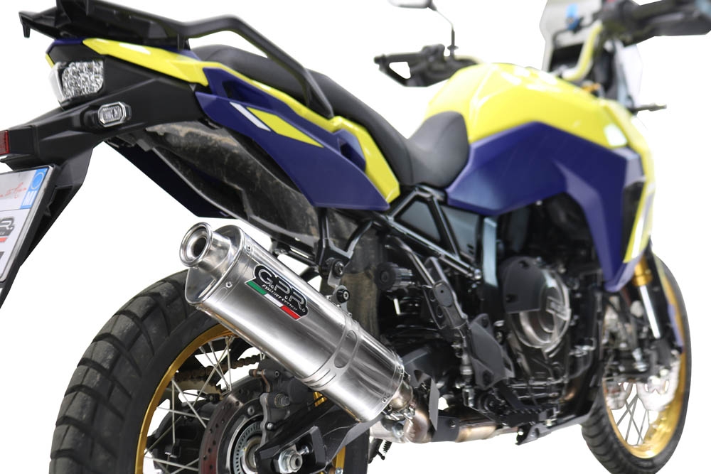 Pot echappement compatible avec Suzuki V-STROM DL 800 DE - SE 2023-2025, Trioval, Échappement légal, homologué,silencieux avec db killer amovible et tuyau de liaison spécifique 