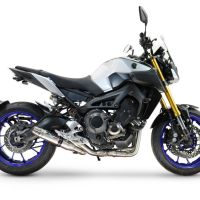 GPR pot echappement compatible avec  Yamaha Mt-09 2014-2016, Deeptone Inox, Pot d'échappement complet racing, compris de collecteur et db killer amovible, sans homologation 