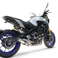 GPR pot echappement compatible avec  Yamaha Mt-09 2014-2016, Deeptone Inox, Pot d'échappement complet racing, compris de collecteur et db killer amovible, sans homologation 