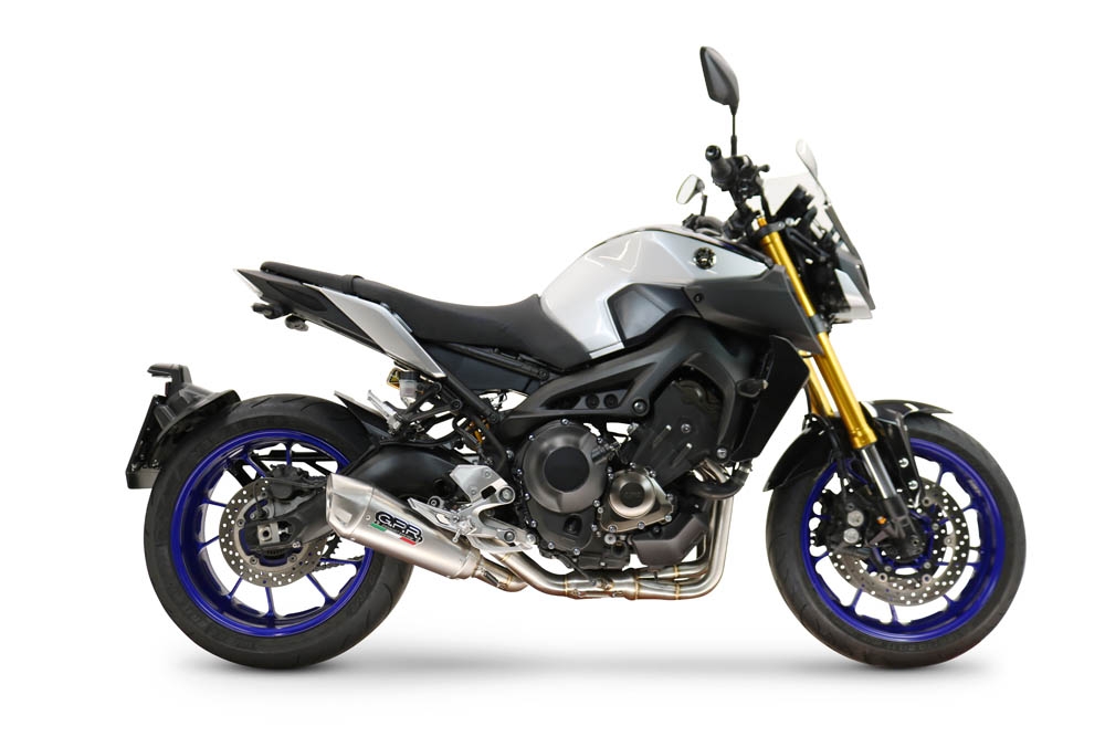 GPR pot echappement compatible avec  Yamaha Mt-09 2014-2020, GP-Revo Titanium, Silencieux homologué pour bruit, échappement complet avec catalyseur et db killer 