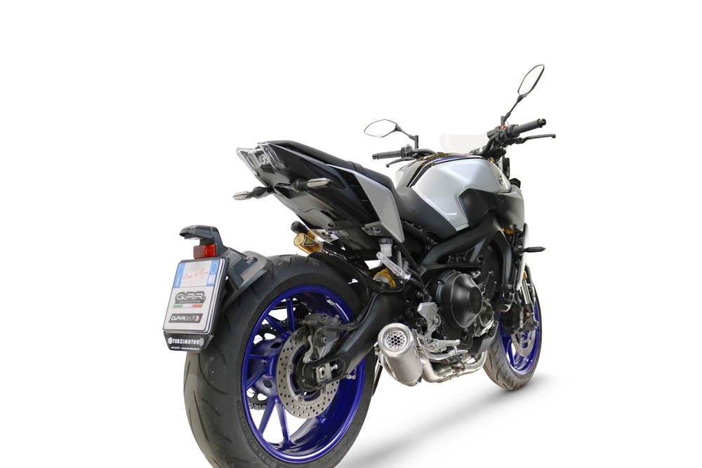 GPR pot echappement compatible avec  Yamaha Mt-09 2014-2016, M3 Inox , Pot d'échappement complet racing, compris de collecteur et db killer amovible, sans homologation 
