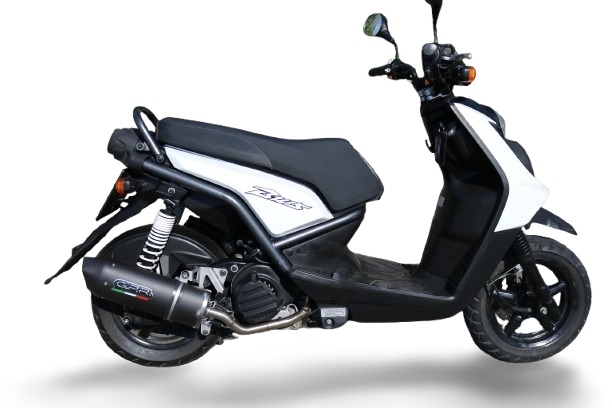 Pot echappement compatible avec Yamaha BW'S 125 2010-2013, Furore Nero, Pot d'échappement complet racing, compris de collecteur et db killer amovible, sans homologation 