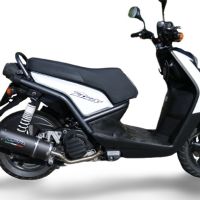 Pot echappement compatible avec Yamaha BW'S 125 2010-2013, Furore Nero, Pot d'échappement complet racing, compris de collecteur et db killer amovible, sans homologation 