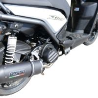 Pot echappement compatible avec Yamaha BW'S 125 2010-2013, Furore Nero, Pot d'échappement complet racing, compris de collecteur et db killer amovible, sans homologation 