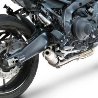 GPR pot echappement compatible avec  Yamaha Mt-09 2025-2026, Deeptone Inox, Pot d'échappement complet racing, compris de collecteur et db killer amovible, sans homologation 