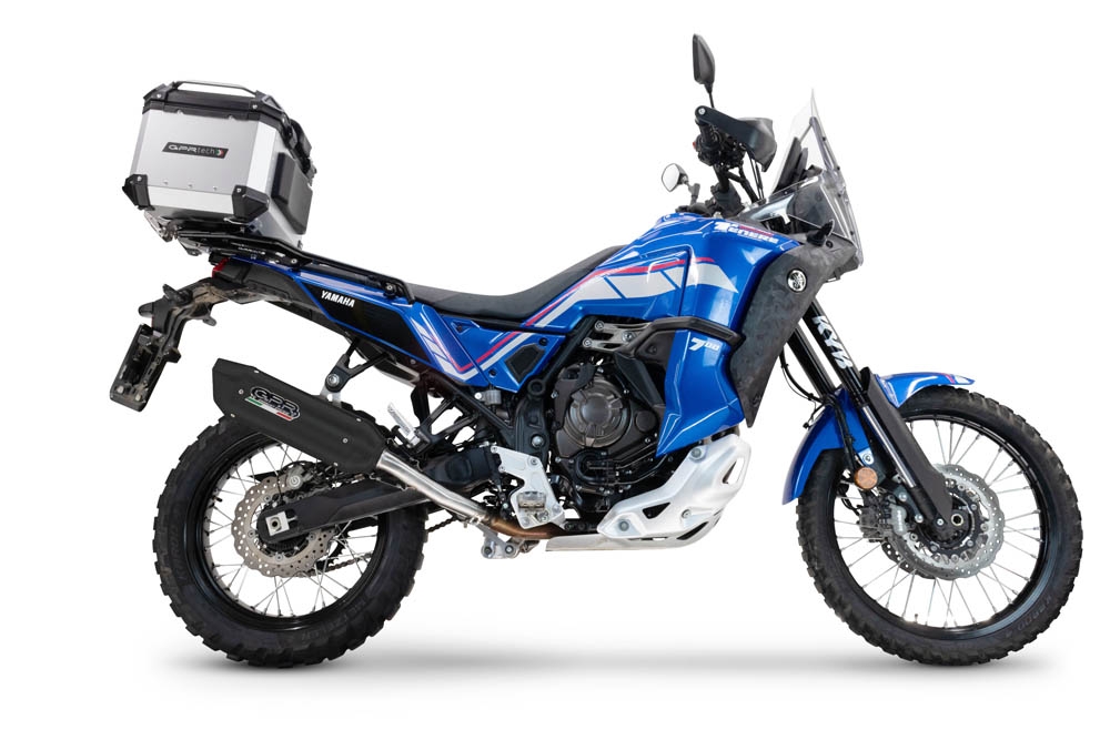 Pot echappement compatible avec Yamaha Tenere 700 2024-2025, Furore-X Titanio Nero, Échappement légal, homologué,silencieux avec db killer amovible et tuyau de liaison spécifique 