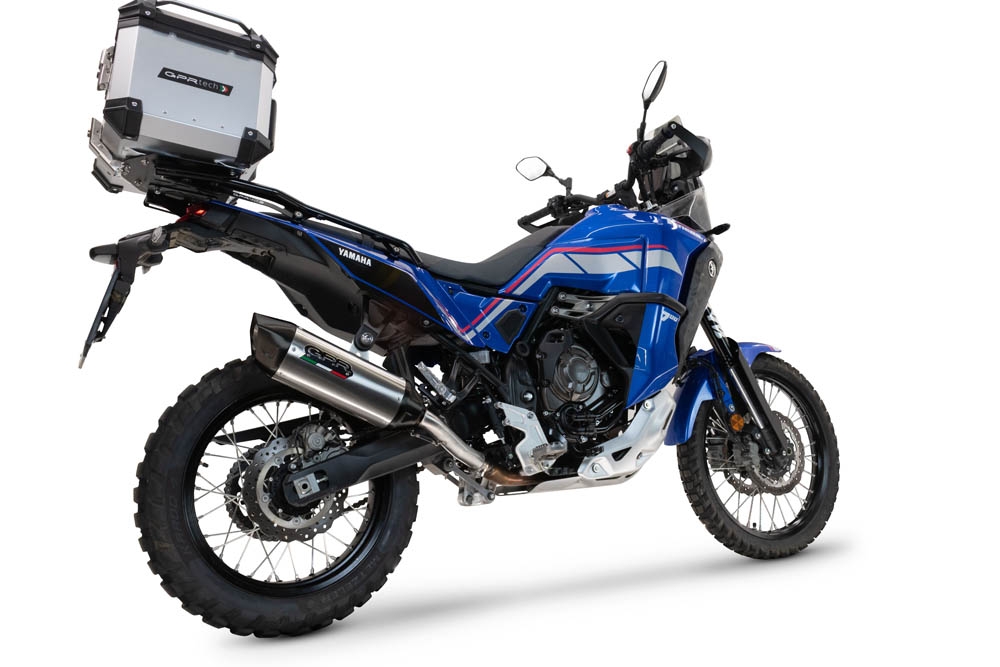 Pot echappement compatible avec Yamaha Tenere 700 2024-2025, Furore-X Titanio, Échappement légal, homologué,silencieux avec db killer amovible et tuyau de liaison spécifique 
