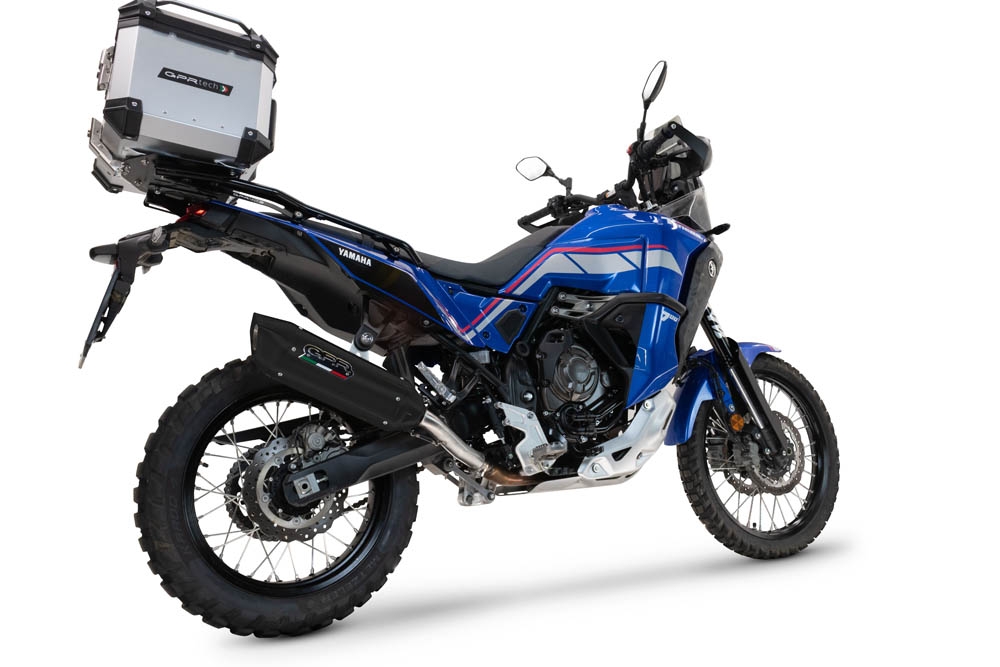 Pot echappement compatible avec Yamaha Tenere 700 2024-2025, Furore-X Titanio Nero, Échappement légal, homologué,silencieux avec db killer amovible et tuyau de liaison spécifique 