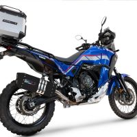 Pot echappement compatible avec Yamaha Tenere 700 2021-2024, Hyper Sonic Black Titanium, Échappement légal, homologué,silencieux avec db killer amovible et tuyau de liaison spécifique 