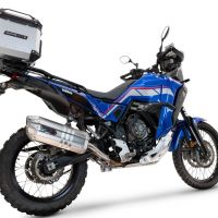 Pot echappement compatible avec Yamaha Tenere 700 2021-2024, Hyper Sonic Inox, Échappement légal, homologué,silencieux avec db killer amovible et tuyau de liaison spécifique 