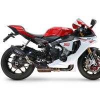 GPR pot echappement compatible avec  Yamaha Yzf R1-R1-M 2017-2019, GP-Revo Black Titanium, Échappement légal, homologué,silencieux avec db killer amovible et tuyau de liaison spécifique 