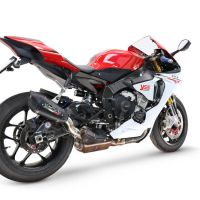 GPR pot echappement compatible avec  Yamaha Yzf R1-R1-M 2020-2025, GP-Revo Black Titanium, Échappement légal, homologué,silencieux avec db killer amovible et tuyau de liaison spécifique 