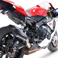 GPR pot echappement compatible avec  Yamaha Yzf R1-R1-M 2020-2025, GP-Revo Black Titanium, Échappement légal, homologué,silencieux avec db killer amovible et tuyau de liaison spécifique 