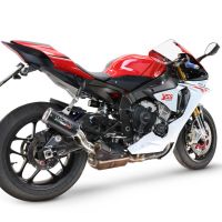 GPR pot echappement compatible avec  Yamaha Yzf R1-R1-M 2020-2025, M3 Black Titanium, Échappement légal, homologué,silencieux avec db killer amovible et tuyau de liaison spécifique 