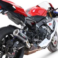GPR pot echappement compatible avec  Yamaha Yzf R1-R1-M 2020-2025, M3 Black Titanium, Échappement légal, homologué,silencieux avec db killer amovible et tuyau de liaison spécifique 