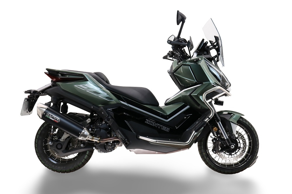 Pot echappement compatible avec Zontes 365E 2024-2026, Furore-X Scooter, Silencieux homologué pour bruit, échappement complet avec catalyseur et db killer 