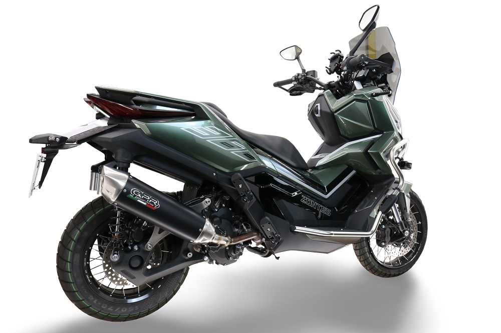 Pot echappement compatible avec Zontes 365E 2024-2026, Furore-X Scooter, Silencieux homologué pour bruit, échappement complet avec catalyseur et db killer 