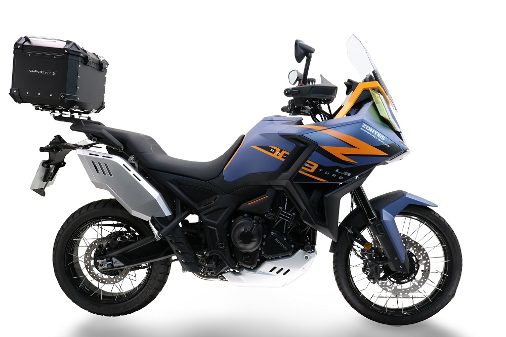 GPR TECH compatible with  Zontes 703 F 2025/2026 Top Case Alpitech en aluminium, couleur noire avec plaque spécifique incluse Capacité Litres 35