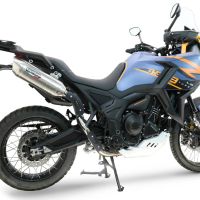 GPR pot echappement compatible avec  Zontes 703 F 2025-2026, Furore-X Acciaio Inox, Échappement légal, homologué,silencieux avec db killer amovible et tuyau de liaison spécifique 