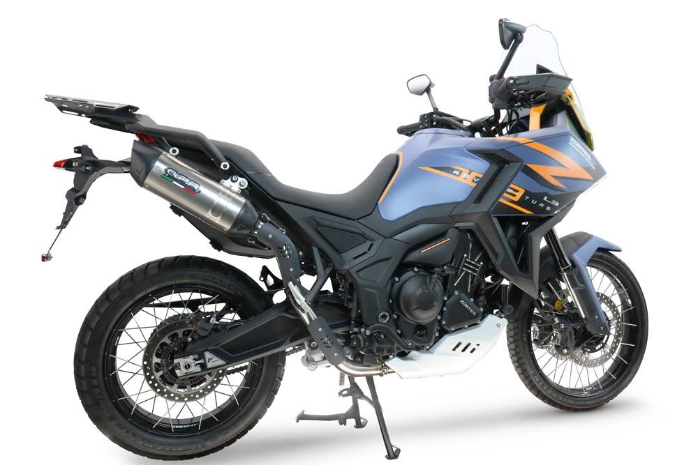 GPR pot echappement compatible avec  Zontes 703 F 2025-2026, Furore-X Titanio, Échappement légal, homologué,silencieux avec db killer amovible et tuyau de liaison spécifique 