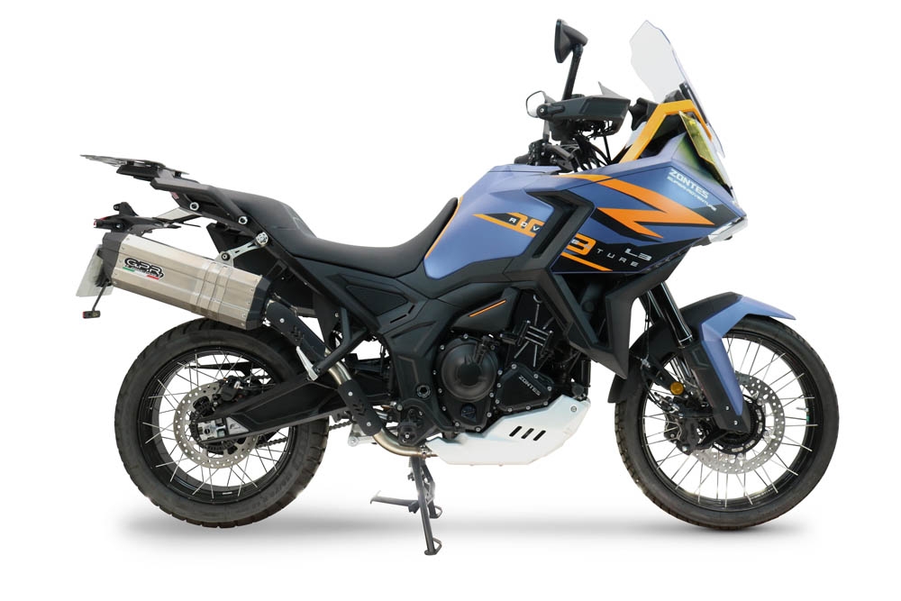 GPR pot echappement compatible avec  Zontes 703 F 2025-2026, Hyper Sonic Black Titanium, Échappement légal, homologué,silencieux avec db killer amovible et tuyau de liaison spécifique 