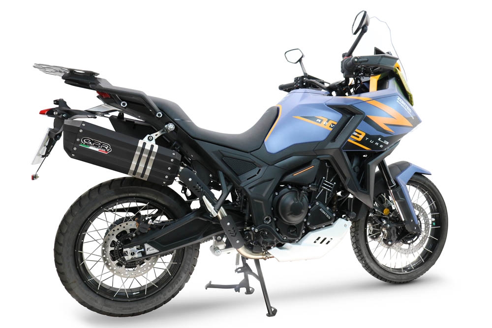 GPR pot echappement compatible avec  Zontes 703 F 2025-2026, Hyper Sonic Titanium, Échappement légal, homologué,silencieux avec db killer amovible et tuyau de liaison spécifique 