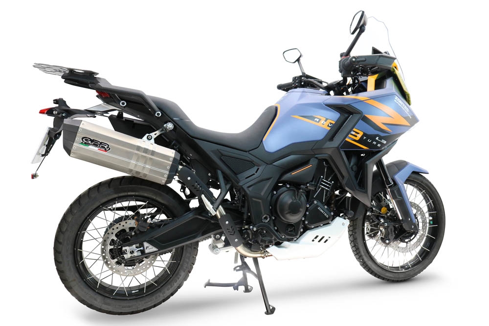 GPR pot echappement compatible avec  Zontes 703 F 2025-2026, Hyper Sonic Black Titanium, Échappement légal, homologué,silencieux avec db killer amovible et tuyau de liaison spécifique 