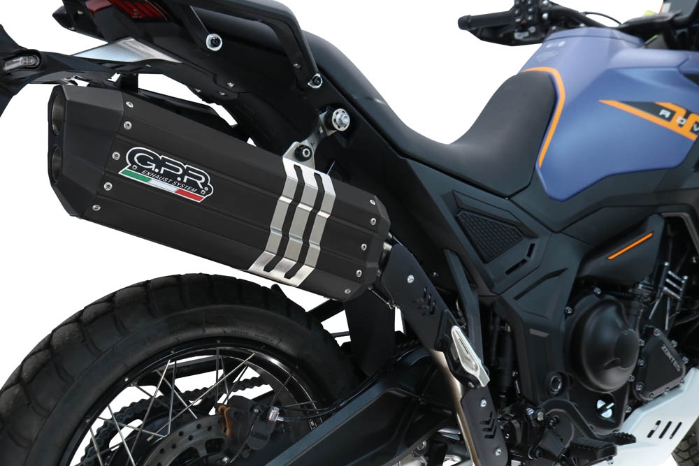 GPR pot echappement compatible avec  Zontes 703 F 2025-2026, Hyper Sonic Titanium, Échappement légal, homologué,silencieux avec db killer amovible et tuyau de liaison spécifique 